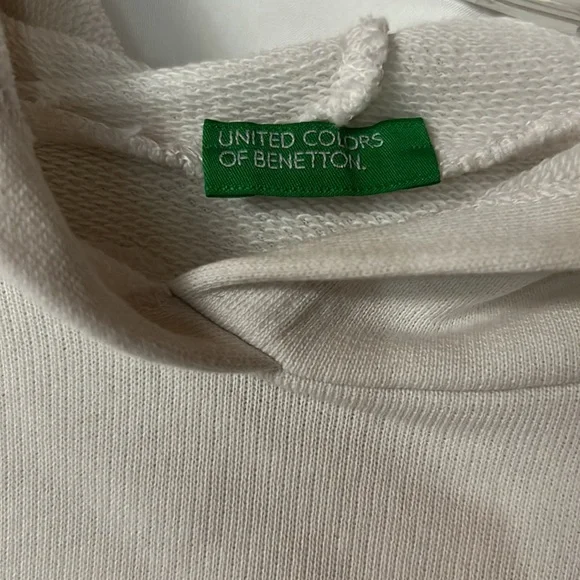 Benetton  Oversized Hoodie - Off White - Size S - Picture 3 of 4